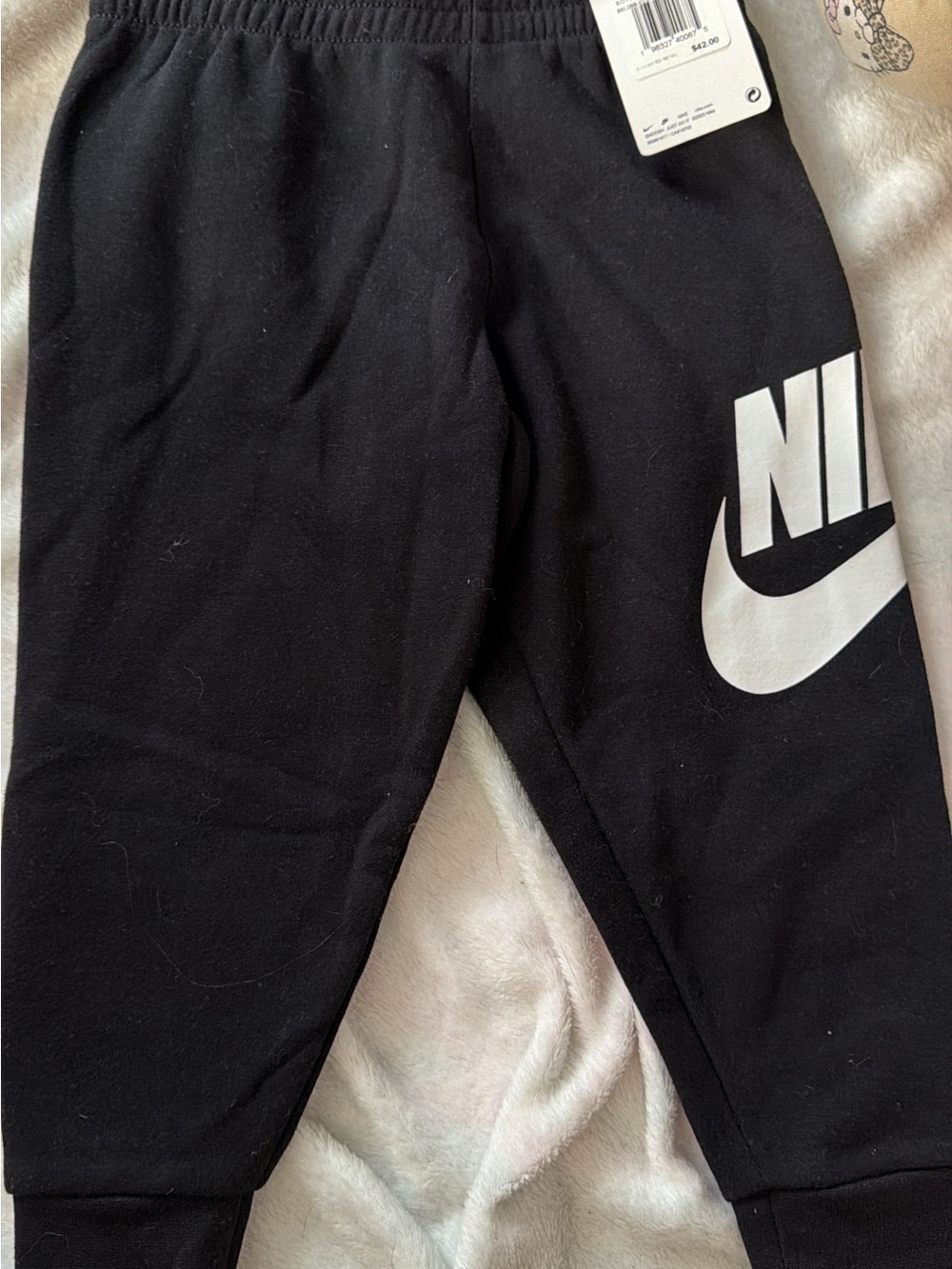 Nike Kids Black Sweatpants with White Logo